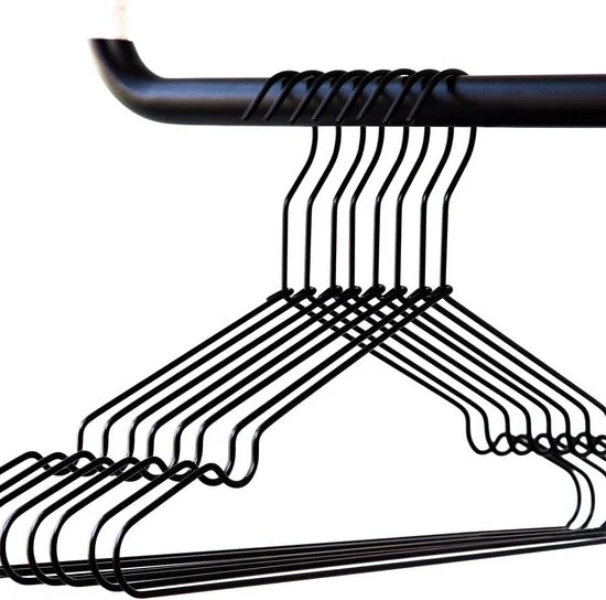 Hangers in metallo a stile elegante - design robusto - 8 pezzi - nero