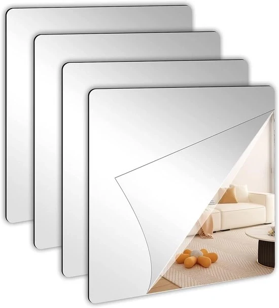 Sticker di specchio moderni per parete - decorativi per interni - 16 pezzi - acrilico