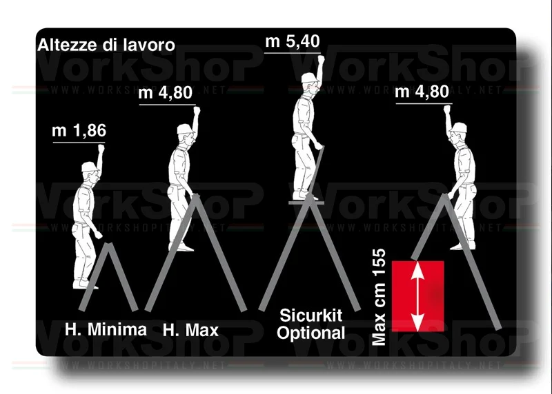 Scala telescopica extralarge con utilizzo solo a cavalletto Svelt BRAVISSIMA
