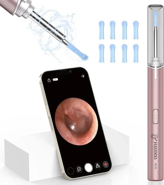 Otoscoop Camera 1920P con Connessione Wi-Fi IP67 Resistente all'Acqua - Visore 360° con Angolo Ampio - con 6 LED per Adulti Bambini e Animali Domestici