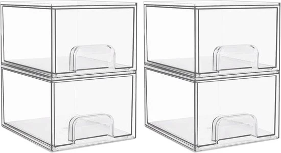 Sistema di archiviazione a pannelli acrilici per comodino - 4 pezzi