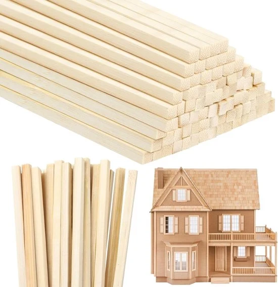 Stick di legno naturale - robusti e multifunzionali - 42 pezzi - 5 mm x 30 cm