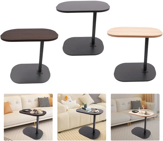 Tavolo di supporto angolare - Legno - Regolabile - Nero - Colore di noce