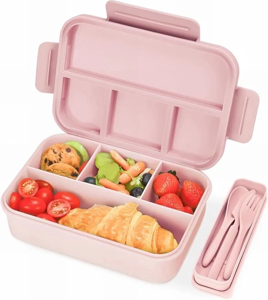 Contenitore per pane con cassetti - Immune ai bambini - 1300 ml - Rosa