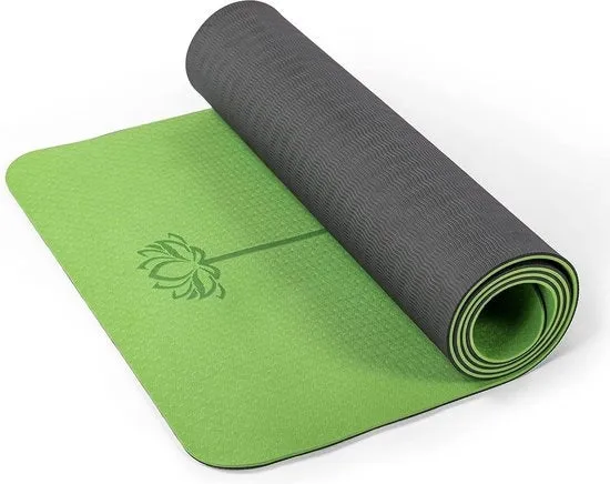 Mat di Yoga per Donna 1/3" per Esercizi di Pilates a Casa - Verde-Nero