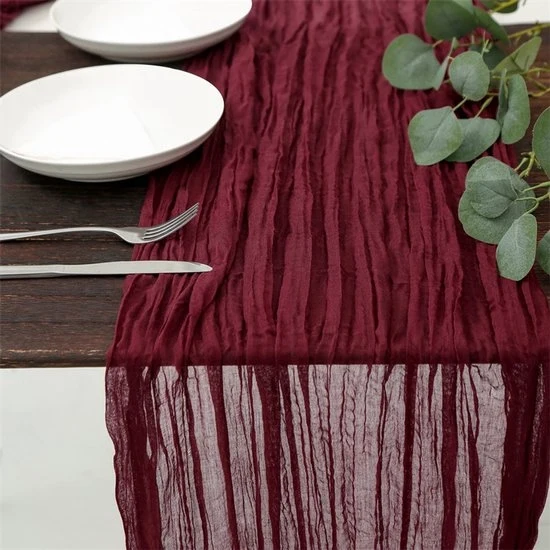 Tendina da tavolo in chiffon 90x180cm - Tendina pieghettata - Decorazione da tavolo stile bohemiano - Tendina in canapa - Decorazione per la casa - Adatto per feste e partite