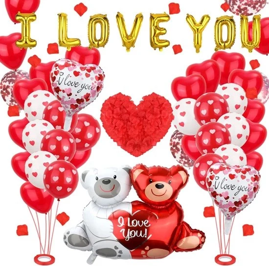 Set di Decorazione per San Valentino - Decorazione Romantica - San Valentino - Foglie di Rosa