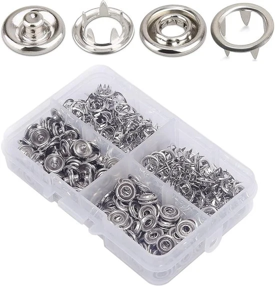 Bottoni da maglia - DIY - 50 pezzi - argento - diametro 9,5 mm