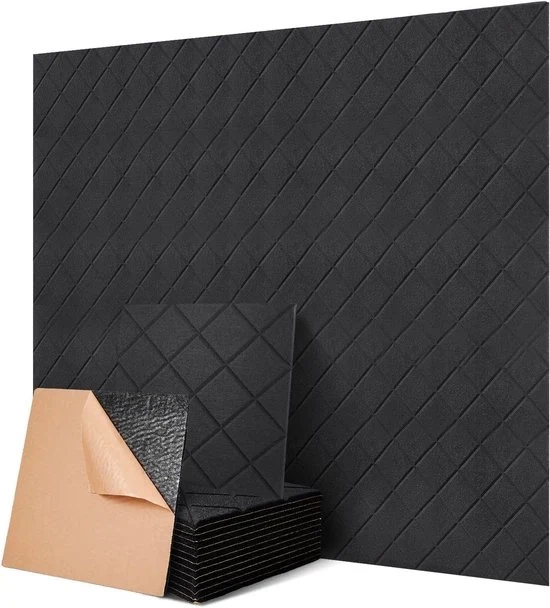 Pannelli acustici quadrati - assorbenti del suono - 12 pezzi - autoadesivi