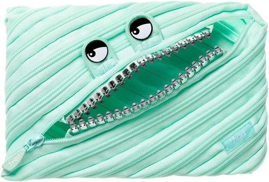 Etui per penna per bambini - massimo 60 penne - lavabile in lavatrice - chiusura a zip lunga - colore menta