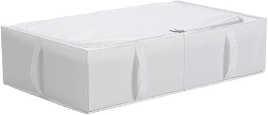 Cassetto di stoccaggio con coperchio per sotto il letto - versatile - 1 unità - bianco - stoffa - 70 x 42 x 18 cm