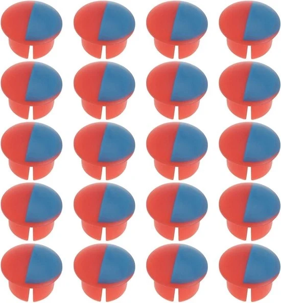 Indicatore di acqua per rubinetteria - 20 pezzi - Rosso e blu - Cucina e Bagno - Lavello - Stile moderno - Adatto per diverse misure - Accessorio di montaggio - Rosso & Blu