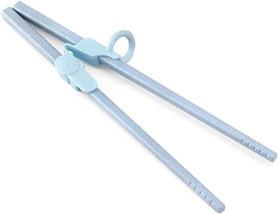 Eetstocchi per bambini - Aiuto allo sviluppo - Blu - Iniziante - Ragazzo e Ragazza - Utensili da cucina per bambini - Adatto per bambini - 3 pezzi - Eetstocchi per bambini junior in blu.