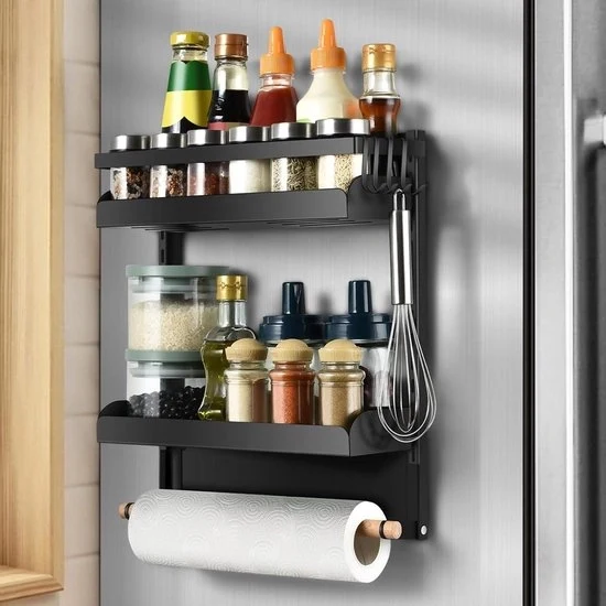 Sostegno Magnetico a Doppia Faccia per Frigorifero - Raccogli Rami da Parete con Ganci e Porta Asciugamani - Organizzatore Cucina con Raccogli Vetri per Lavastoviglie