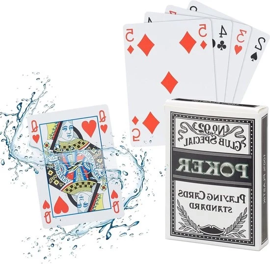 Paketto di Poker - 54 Carte in Plastica Resistenti alle Pieghe e Resistenti all'Acqua per Principianti e Esperti