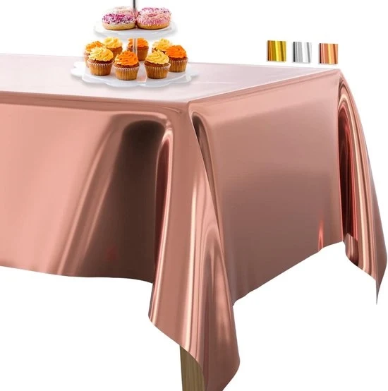 Tappeto di tavolo in rosso oro - Rettilineo - Festivo - 1 pezzo - Rosso oro - Plastica