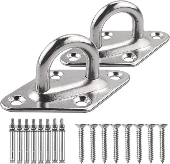 Impianto di sostegno per lettini - Lettino di 304 acciaio inossidabile - Forche di sostegno robuste - Set di montaggio (con viti) - Adatto per schienali di lettino e montaggio a parete