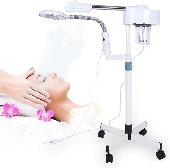 Stimolatore facciale a vapore - Sauna facciale - Vapozone - Vaporizzatore facciale - Pulitore facciale - Portatile - Rimuovitore di acne - Cura della pelle facciale