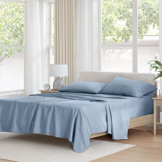 Set di lenzuola morbide in cotone - respirante e confortevole - set da 4 - dimensioni re - 100% cotone