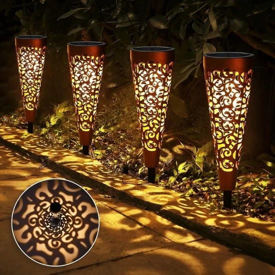 Illuminazione solare per esterno - 4 pezzi di lampade solari - Lampade - IP65 impermeabile all'acqua - Illuminazione solare LED per giardino