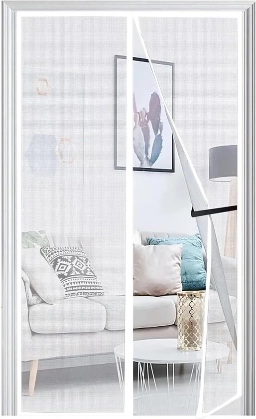 Veloce schermo magnetico per porte e finestre - insetticida - 1 pezzo - bianco - 100 x 230 cm