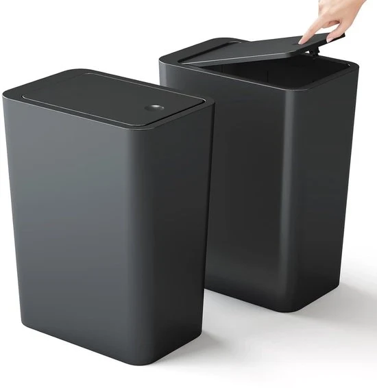 Contenitore per rifiuti spaziale - 10 litri - adatto per cucina, bagno e ufficio - nero, bianco o grigio