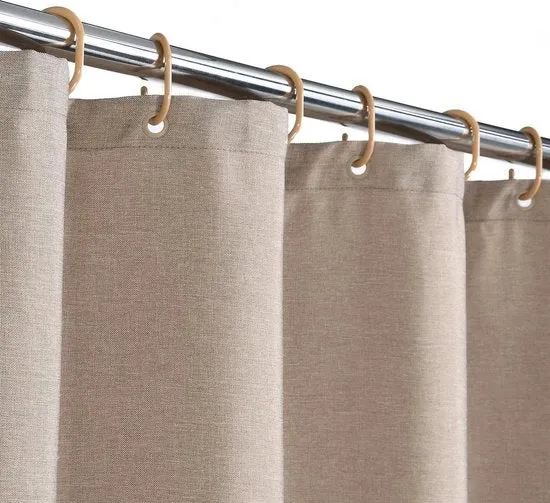 Douchegordino in velluto pesante 240 g/m² per bagno, hanger con stile lussuoso hotel, lavabile, taupe, 80 x 180 cm