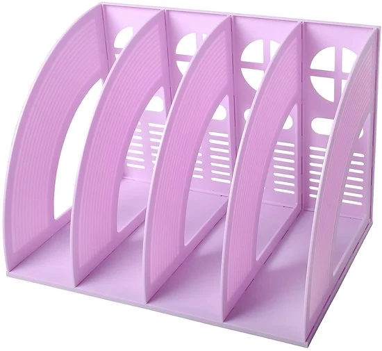 Organizzatore di file per scrivania - accessorio per scrivania robusto - 4 compartimenti - plastica