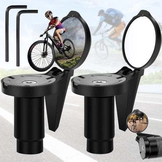 Specchietto per bicicletta - girevole, ripiegabile, shockassorbente - 2 pezzi