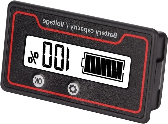 Capacità Batteria Tester Digitale con Display LCD per Batterie 9-120V Monitor di Capacità di Carica con Indicatore di Livello per Veicoli Elettrici Emergenza Esterno Medico (bianco)