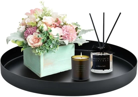 Piatto decorativo da tavolo - nero matte - 30 cm - acciaio inossidabile