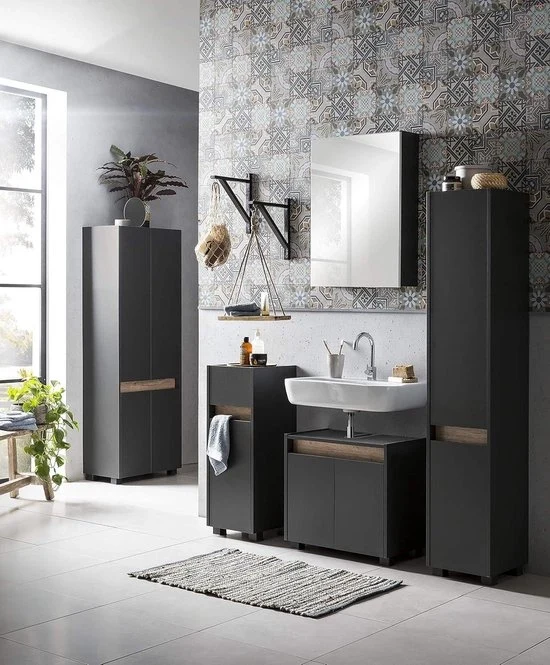 Cassettone per bagno alto 302 x 1645 x 33 cm (b x h x d) cassettone per bagno alto antracite