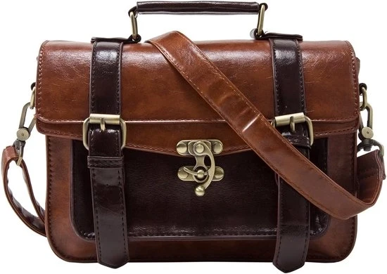 Borsa da spalla vintage per donne - borsa da mano versatile - 1 pezzo - nero - pelle in plastica