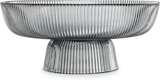 Vassoio di vetro a piede - Design moderno - 26 cm di diametro