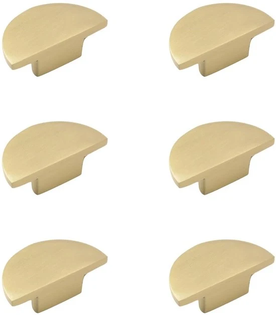 Tappi di Carreggiamento a Mezzaluna in Ottone - 6 Pezzi - Color Giallo - Ottone Massello