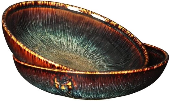 Set di scodelle in ceramica uniche - durature e stili - set da 2 - smalto jun-glazuur cinese