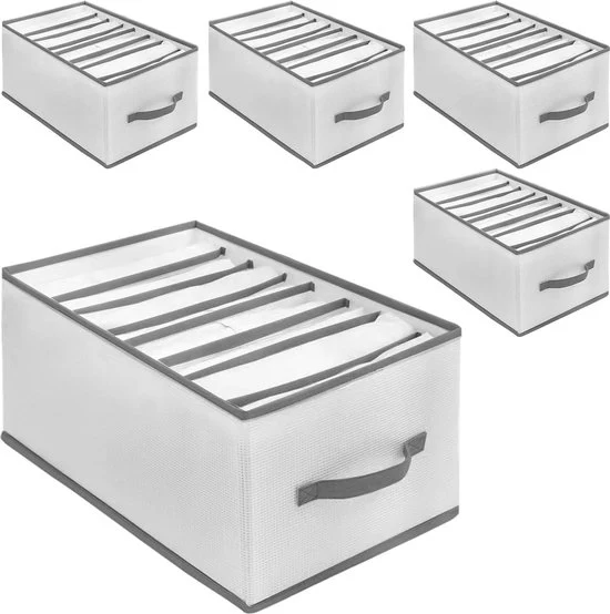 Organizzatore per armadio a 8 cassettoni pieghevole per abiti e pantaloni - 40 x 25 x 20 cm
