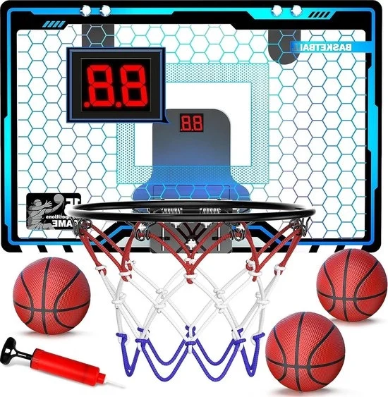 Mini coro a pallacanestro per bambini - mini coro a pallacanestro con illuminazione e tabellone di punteggio - 3 palline coro a pallacanestro per bambini