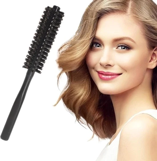 Ferro di piastra a forma rotonda - pettinatrice a spirale per capelli - 1 pezzo - nero - capelli di cervo selvatico