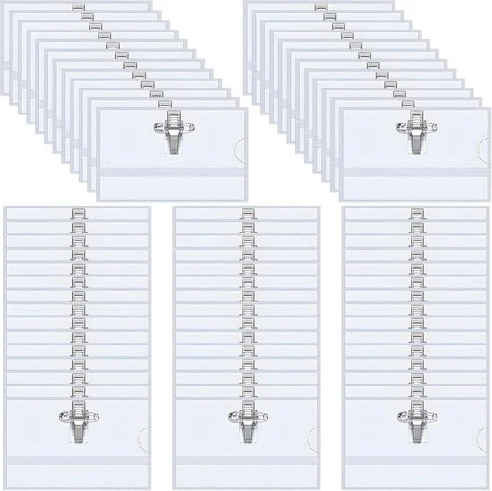Etichette trasparenti per ID cartacee - 100 pezzi - 90 x 56 mm - per scuole e uffici