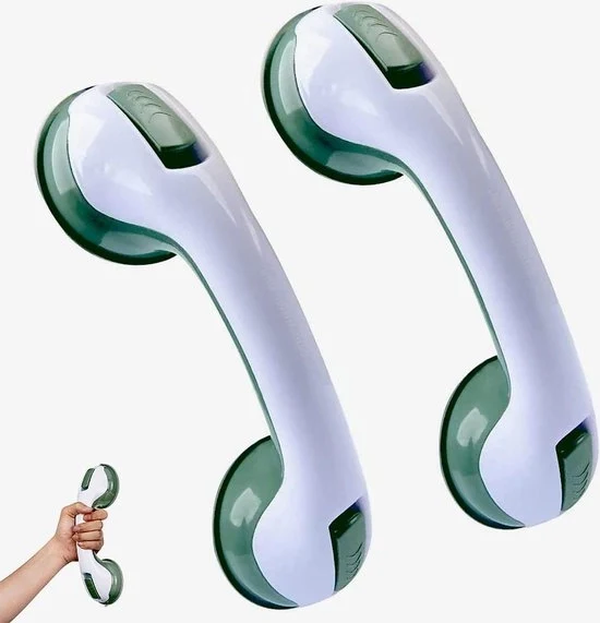 Maniglia di sicurezza per docce - maniglia di sicurezza per la doccia con presa - per bambini e anziani - 2 pezzi (bianco/verde) maniglia di sicurezza con presa
