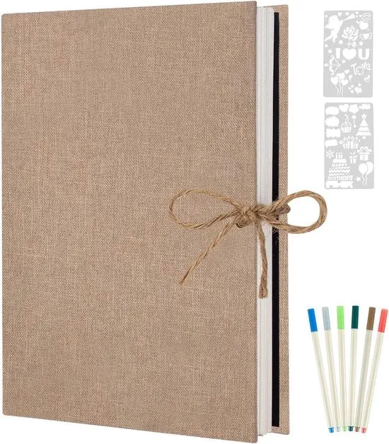 Album fotografico autofissante - libro di foto da assemblare - 60 pagine - lino beige