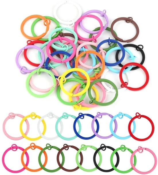 Serrature a chiave colorate - 32 pezzi - 30 mm - con anello condiviso - metallo
