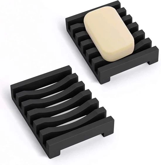 Sacchetto di sapone in silicone nero - duraturo e con drenaggio - 1 pezzo