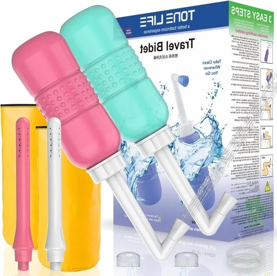 2 pezzi di bidet vaginale portatile 2 in 1 450 ml per periostasi postpartum con flacone perineale per la cura post-parto