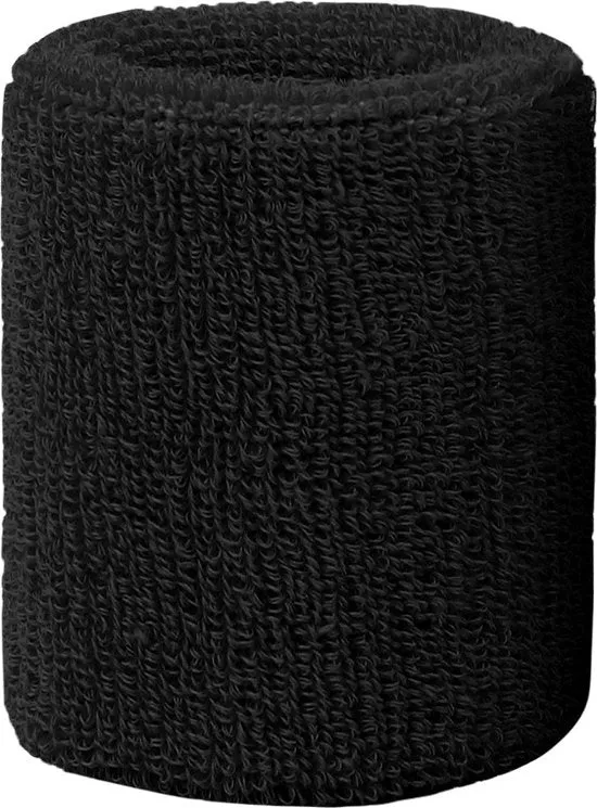 6 pezzi di fascia per polso per sport tappetini per polso per sudore fascia per polso per sudore per competizioni fascia per polso assorbente per basket tennis calcio corsa lavoro - nero