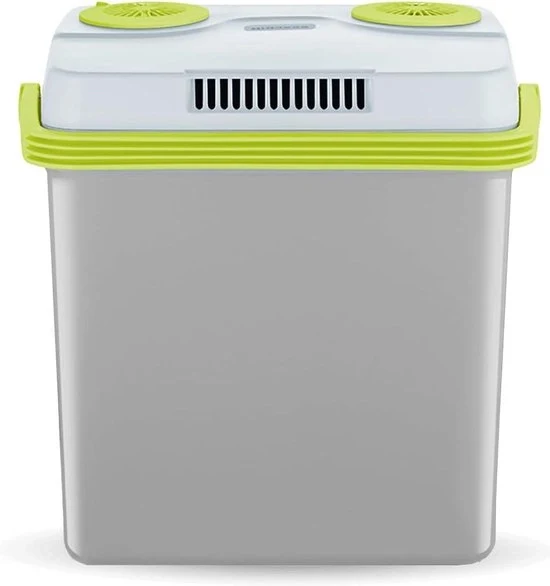 Cassetta di raffreddamento elettrica con funzione di raffreddamento e riscaldamento - autobox di raffreddamento con 3 ingressi - alimentazione USB - presa per accendino - 25 litri - grigio/verde