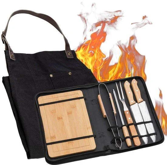 Set di forchette da barbecue portatile - RVS - per barbecue e campeggio