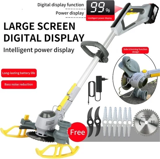 Tagliaerba per giardino - Senza fili - Display a LED - Regolabile - Tagliaerba per giardini