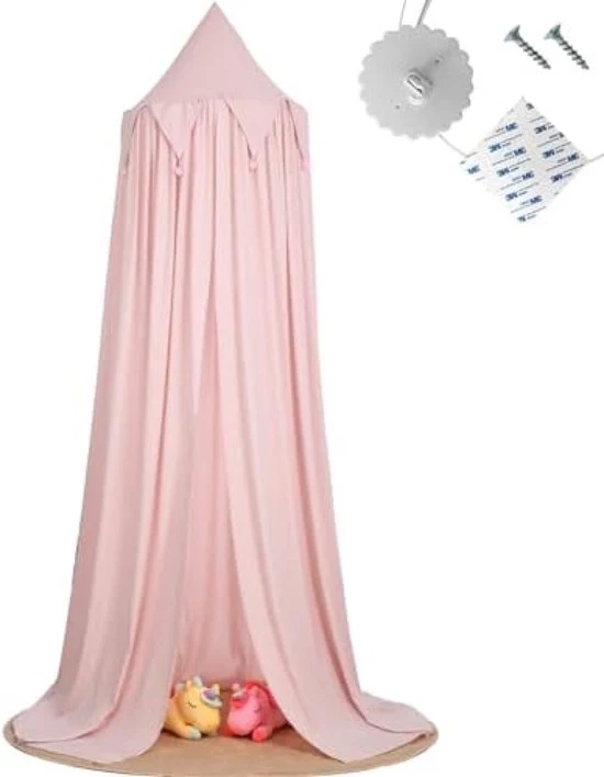 Casa per bambini, tenda da letto, camera da letto per bambini, copertura per letto, lettino per bambini, camera per bambini, decorazione per grotta, camera per giocare, regalo per il battesimo del bambino, nuova nascita, bambino maggiore (rosa)